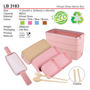 LB 3183 Wheat Straw Bento Box