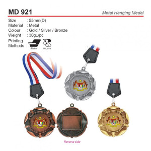 MD 921 Metal Hanging Medal