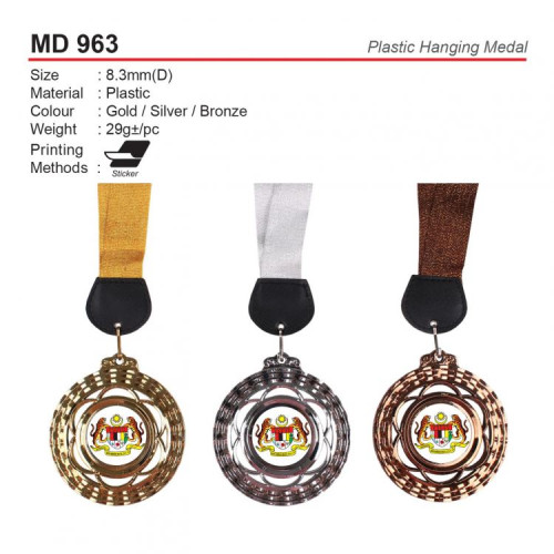 MD 963 Plastic Hanging Medal