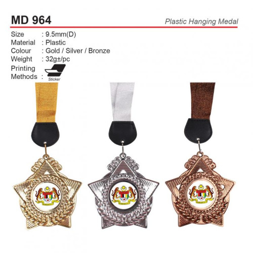 MD 964 Plastic Hanging Medal