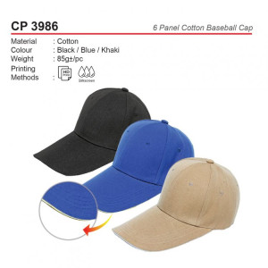 CP 3986 6 Panel Cotton Baseball Cap
