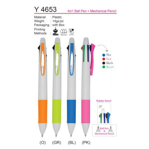 Y 4653 4in1 Ball Pen + Mechanical Pencil