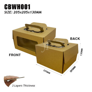 Cake Box Folding Box with Window and Handle