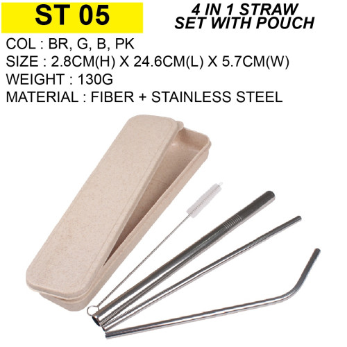 ST 05 4 IN 1 STRAW SET WITH BOX